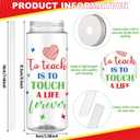 Ziliny 36 Pcs Teacher Appreciation Gift Teacher Cups Bulk 14.2oz Thank You Cups with Lid and Straw Inspirational Cold Drinking Cup for Coworker Stuff