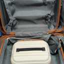 Kono 4 Piece Luggage Sets Expandable (only 28") with Spinner Wheels TSA Lock Lightweight PC+ABS Hardside Travel Rolling Suitcases 20in 24in 28in Carry on and 12in Mini Cosmetic Case Cream White