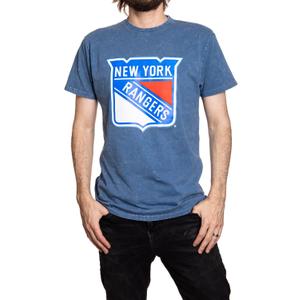 Calhoun NHL Surf & Skate Men's Garment Dyed Vintage T-Shirt (XX-Large, New York Rangers)