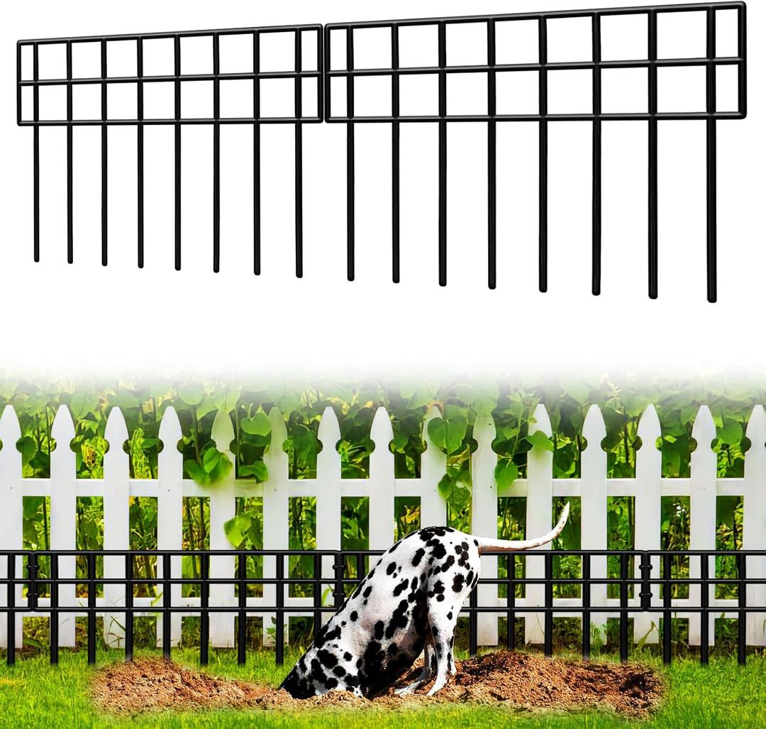 Animal Barrier Fence, 14 Pack No Dig Fence Panels, 19.52Ft(L) X 13Inch(H) Garden Fence Border, Dig Fence Barrier for Dogs Rabbits Defense, Ground Defense Border for Outdoor, Yard, Patio