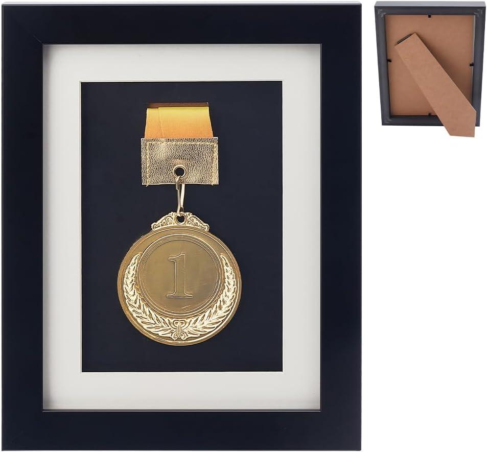 FINGERINSPIRE Medal Display Case Display Single Medal Wooden Single Medal Display Frame 9x7 inch Perfect Medal Display for Marathon Swimming Football All Sports Box for Sports Medal Display