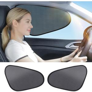 2-Pack Car Window Shades | Mesh Static adsorption Side Window Anti-UV Sunshade Curtain | Universal Fit 99% Vehicles | Foldable Car Shades