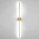 Gold Wall Sconce - Linear LED Wall Lamp for Hallway, Living Room, Bedroom - Minimalist Strip Design with 3 Color Modes(3 Color Mode,100cm)