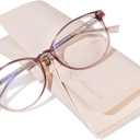 TR90 Reading Glasses for Women, Fashion Round Blue Light Blocking Computer Readers