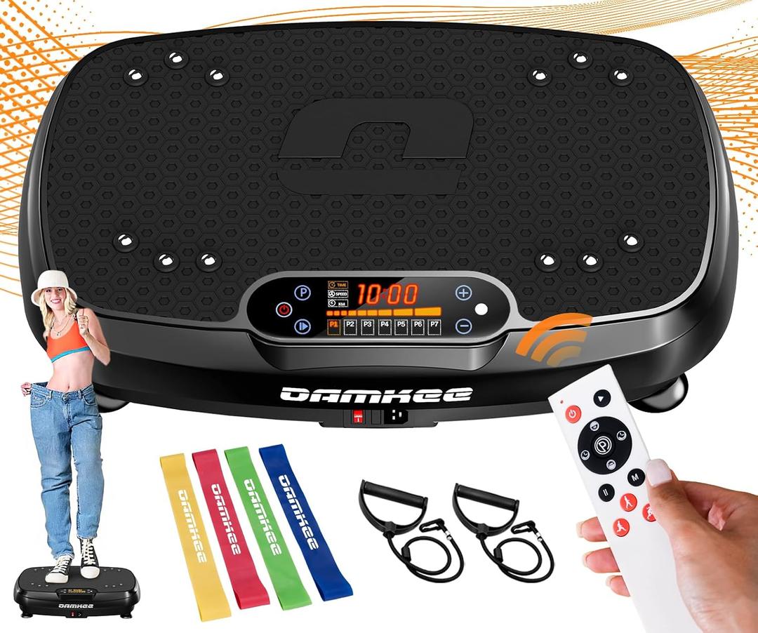 Vibration Plate Exercise Machine, 2025 Newest Triple Motors Vibrating Equipment for Weight Loss and Lymphatic Drainage, Full Body Workout with Magnetic Acupoints, 450 lbs Vibrate Board for Fitness