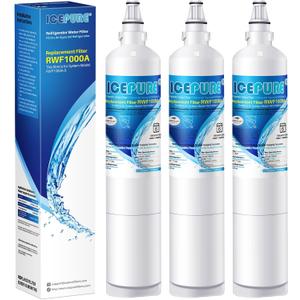 ICEPURE 5231JA2006A Replacement for LG LT600P, KENMORE 9990, 5231JA2006B, KENMORECLEAR 46-9990, 5231JA2006A-S, WFC2001, LSC27931ST, LFX25960ST, FML-2,RWF1000A Refrigerator Water Filter 3PACK
