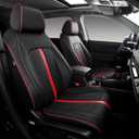 Custom Fit CRV Seat Covers for 2023-2026 Honda CR-V Hybrid & Gas, Waterproof Faux Leather Full Set Car Seat Cover, Fits LX, EX, EX-L, Sport, Touring, TrailSport (Black+Red)