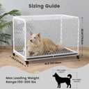 42 Inch Collapsible Dog Crate with Diamond Mesh, No-Tool Assembly Foldable Dog Kennel with 4 Lockable Wheels,Removable Tray,Portable Dog Cage for Medium/Large Dogs, Space-Saving, Indoor Outdoor Use