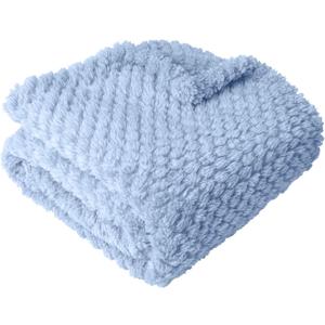 Ultra Soft Cozy Fleece Baby Blanket for Boys Girls Fluffy Breathable Receiving Blanket for Newborns, Perfect for Nursery, Stroller, Swaddling & Toddler Security (Light Blue, 30 X 40)