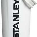 STANLEY Vitalize Shaker Bottle 20 oz | Leakproof Insulated Stainless Steel Shaker Cup | Base Storage and Twist On Fast Flow Lid | Protein Shakes and Pre Workout Powder | BPA-Free | Chalk
