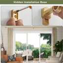 1 1/8 Inch Diameter Curtain Rods72 to 144 Inches(6-12ft), Telescoping Heavy Duty Large Drapery Rod with Adjustable Aluminum Alloy Bracket, Solid End Caps for Windows Patio Decoration, Brushed Gold