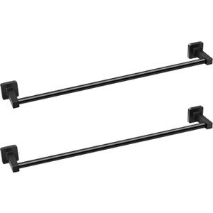 Bath Towel Bar, 24 Inch Matte Black Stainless Steel Towel Racks, Sturdy Wall Mounted Bath Towel Holder for Bathroom,Kitchen, 2 Pack Towel Bars