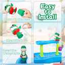 Dinosaur Water Table Pump - Rechargeable Water Pump for Water Table Accessories - Battery Powered Water Pump Continuous Flow 3 Hours Non-Stop Fun - Summer Outdoor Water Play Toys (Green)