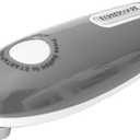 Farberware Compact Battery Operated Hands-Free Automatic Can Opener for any Size Can with Magnet to Safely Remove Lid, Seamless Opening Decreases Sharp Edges for Easily and Safely Opening Cans, Gray (9.06 x 2.56 x 2.17 Inch)