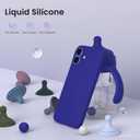 ORNARTO Compatible with iPhone 16 Plus Case 6.7, Slim Liquid Silicone 3 Layers Full Covered Soft Gel Rubber Phone Case Protective Cover 6.7 Inch, Klein Blue