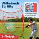 VIVOHOME Baseball Softball Batting Net - 7x7 Ft Baseball Backstop, Softball Practice Net for Hitting, Pitching, Throwing with Batting Tee and Carry Bag