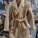 Women's Winter Coat Long Jacket Autumn Office Top Woolen Coat, Size: S, Khaki