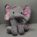 Jenaai Giant Plush Elephant Stuffed Animal for Kids Soft Large Pink Gray Doll for Baby Shower Gender Reveal Party Decorations Birthday Baptism Back to School Gifts Friend Sister, 24 Inch