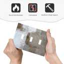 Brown Gray Grunge Oil Painting 3 Gang Light Switch Plate Decorative Triple Toggle Wall Plate Cover Electrical Faceplate Switch Face Plate Bathroom Decor
