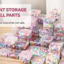 VTG Bead Organizer Box, 56 Pcs Small Plastic Containers with Lids and 3-Tier Stackable Storage Box, Clear Organizers for Jewelry Toys Craft Storage