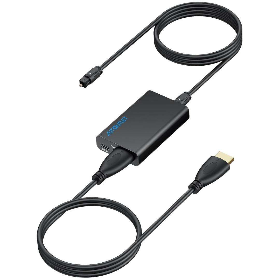AUTOUTLET HDMI eARC to Optical Audio Adapter - eARC/ARC to Optical Converter for TVs, Soundbars, Home Theaters, and Audio Systems, Support 192KHz Sampling Rate, Dolby 5.1 and DTS 5.1
