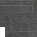 LANE LINEN 2 Piece Bathroom Rugs Sets, Extra Soft Absorbent Premium Mats, Non Slip Shower Mats - 24' x 36'/17' x 24' - Grey