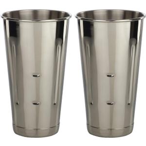 Stainless Steel 2 Pcs 30 oz Malt Milkshake Mixing Cup Two Ice Cream and Milkshake Machine Cups for Milkshake Machines