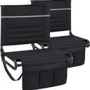 Stadium Seats with Back Support, Bleacher Seat with Back and Cushion, 400lb Capacity, 2pcs