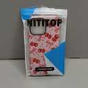 NITITOP Compatible with iPhone 16 Pro Max Case Magnetic Compatible with MagSafe Cute Cherry Bow Ribbon for Women Girls Hybrid 2 Layers Hard Back Shockproof Protective Phone Cover - Matte