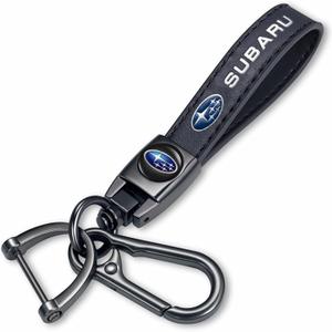 TACOMA Genuine Leather Car Keychain Key Chain for Men and Women Family Present Key Ring Accessories(Black)
