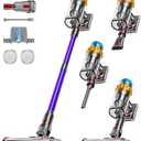 Cordless Vacuum Cleaner, 60KPA 75Min 650W Motor Powerful Vacuum Cleaners for Home, Self-Stand Cordless Stick Vacuum Rechargeable Anti-Tangle/LED Screen/1.8L Cup for Home Pet Hair/Carpet/Hardwood Floor