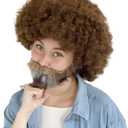 80's Painter Curly Clown Afro Wig or Bundle Items (1 Count (Pack of 1)