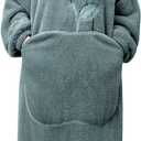 Wearable Blanket Hoodie for Women - Oversized Hooded Blanket for Adults Warm Cozy Christmas Birthday Gifts for Mom Fluffy Plush Blanket Sweatshirt Dark Green (Adults Extra Long)