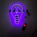 Ghost Face Mask,Halloween Screm Mask LED Scary Skull Mask Horror Full Head Masque Decorations Costume Creepy Cosplay