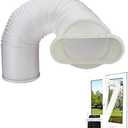 Bavokon Air Conditioner Hose - Portable Exhaust Vent Hose with Coupler - Portable Air Conditioner Window Vent Kit with 5.9” Exhaust Hose - Replacement AC Vent Hose for Portable AC Accessories