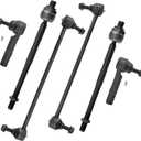 ASTARPRO - 6pc Front Tie Rods Kit Replacement for Chevrolet Traverse Buick Enclave GMC Acadia Limited Saturn Outlook, 4 Suspension Outer & Inner Tie Rod Ends 2 Sway Bar Links