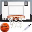 Franklin Sports Mini Basketball Hoops-Indoor Over The Door Mini Hoop+Basketball Sets-Perfect Accessory for Bedroom+Office (17.75" x 12")