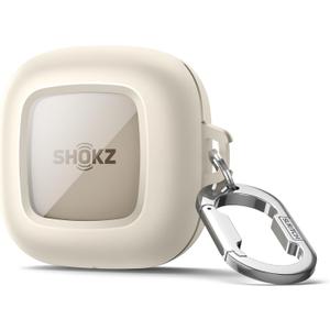 SURITCH for SHOKZ OpenFit Case Cover, Shockproof Magnetic Cases for SHOKZ OpenFit Open-Ear Earbuds True Wireless Bluetooth Headphones, Protective Cover with Magnetic Lid Lock & Carabiner, White