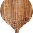 VERSAINSECT nd carved round Chopping & Serving Tray for kitchen, dining table and outdoor SIZE 17x12.5x0.95 inch, Antique Brown-gsadv3