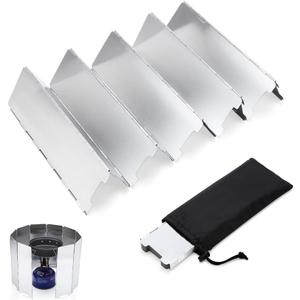 Camping Folding Stove Windscreen, Portable Folding Stove Windshield for Block the Wind in Outdoor Camping Cooking Hiking Picnic (24 * 8.2cm x 10 Plates)