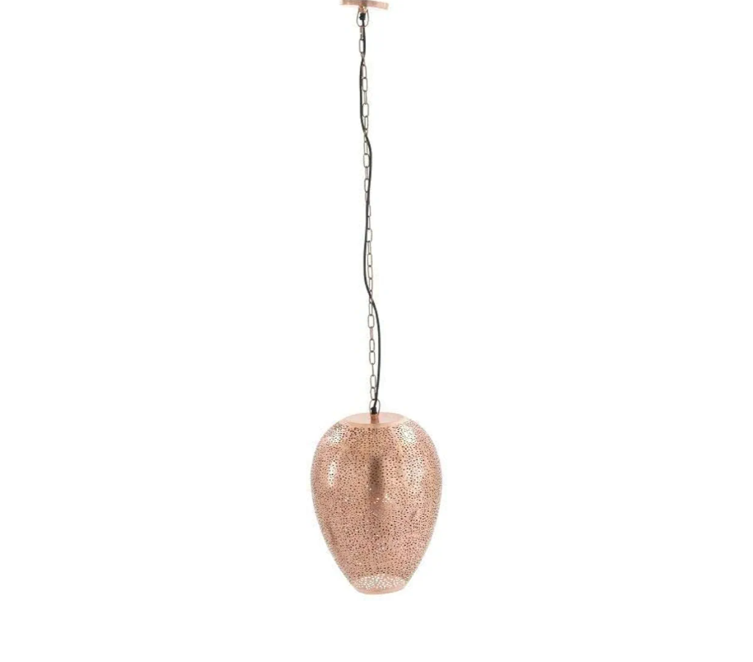 Deco 79 Metal Copper Pendant Light 11"W, 52"H