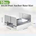 10 Pcs 6x6 Post Base for Concrete, Actual 5.5"x5.5" Wood