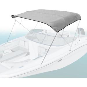 Seal Skin Covers 4 Bow Bimini Top Replacement Cover, Marine Grade 600D Waterproof Canvas Boat Canopy Sun Shade Without Frame,  4 Bow 8' L 91"-96"