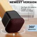 16 Pcs Chair Leg Floor Protectors for Hardwood Floors - Square Silicone Covers with Felt Pads, Protect Floors, Reduce Noise (Black, Fit: 3/4" to 1")