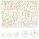 1228pcs Pearl Beads for Jewelry Making Pearl Beads for Bracelets Pearl Beads for Crafts Pearl Beads for Bracelet Making Kit Pearl Beads with Holes for Jewelry Making, Imitation Pearls for Fillers
