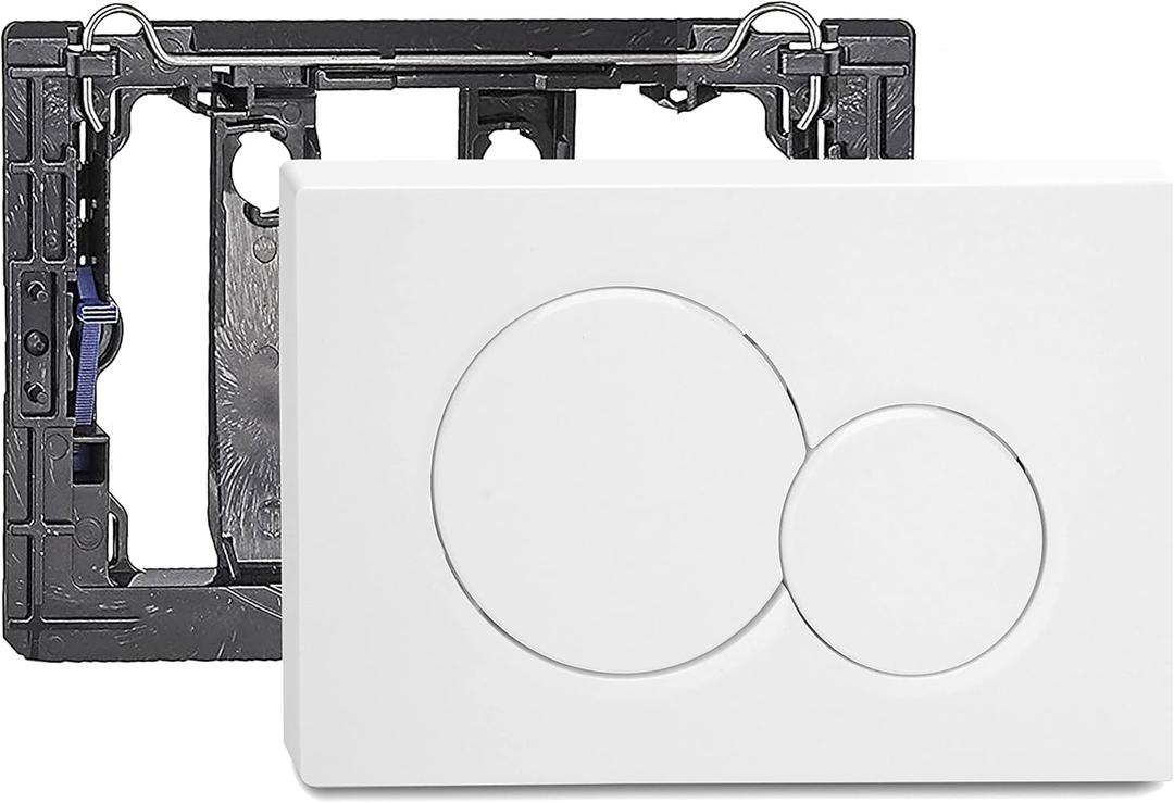 Dual Flush Actuator Plate Front Actuation Compatible with Geberit 115.770.11.5 Actuator Plate, Alpine White