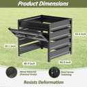 Compost Bin Outdoor - 285 Gallon Composter with Rust-Proof Coating, Painted Finish, Large Compost Bin for Producing Fertilizer from Kitchen Waste and Fallen LeavesMetal