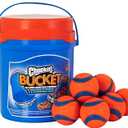 Chuckit! Ultra Ball Dog Toy with Chuckit! Cleaning Bucket, Bouncy Fetch Pet Toys For Dogs 20-60 lbs, Interactive Dog Toys, Durable Rubber, Size Medium, 2.5-inch Diameter, 8-Pack of Balls