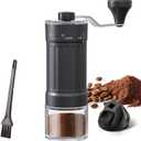 Portable Coffee Grinder Conical Burr for Espresso French Press Pour Over Double Bearing External Adjustment Capacity 25g (Ceramic Burrs)
