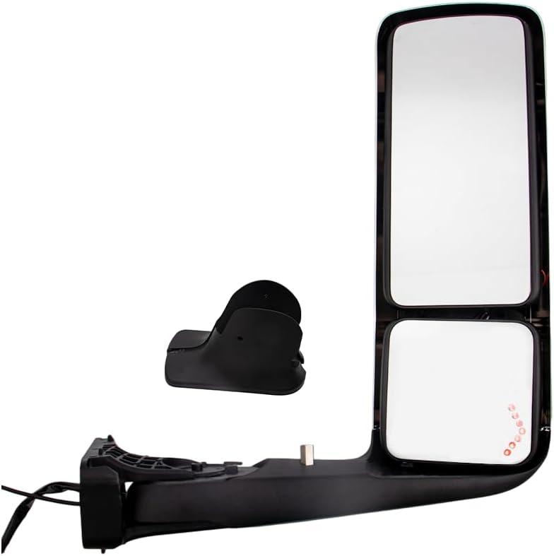 Chrome Door Mirror assembly fit for Truck International LT625 2017+ Power Heated with LED Signal light and CB, Right Passenger Side RH